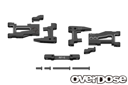 OVERDOSE OD1939 Adjustable al. rear susp. arm (trail. ang. 5 °) For XEX/Black