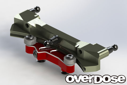 OVERDOSE OD2552 Curved Alum. Slide Rack Steering Set (For VaculaⅡ,GALM/Red)