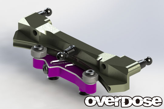 OVERDOSE OD2551 Curved Alum. Slide Rack Steering Set (For VaculaⅡ,GALM/Purple)