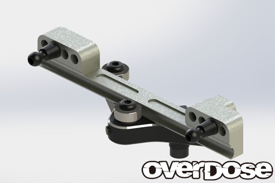 OVERDOSE OD2397 Aluminum Slide-Rack Steering Set (For GALM/Black)