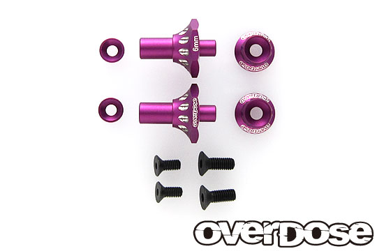 OVERDOSE OD2716 Aluminum One Piece Axle Shaft 6mm(For OD/RWD Front/Purple)
