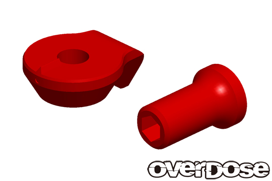 OVERDOSE OD3566 Adjuster Nut & Knuckle Stopper (For OD2437/Red)