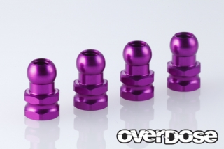 OVERDOSE OD1527b Aluminum damper pivot ball (purple / 4pcs) 