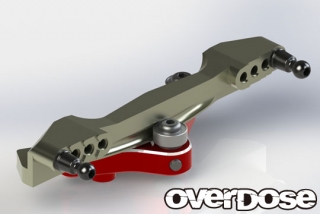 OD2710 Aluminum Curved Slide Rack Steering Set Type-2(For Vacula II,GALM/  Red)