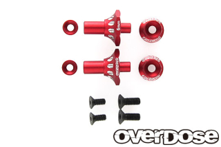 OVERDOSE OD2717 Aluminum One Piece Axle Shaft 6mm(For OD/RWD Front/Red)