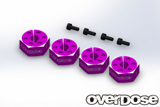 OVERDOSE  OD2872  Aluminum Wheel Hub Set (6mm/Purple/4pcs)