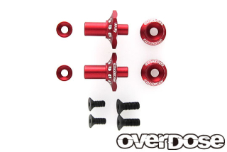 OVERDOSE OD2714 Aluminum One Piece Axle Shaft 4mm(For OD/RWD Front/Red)