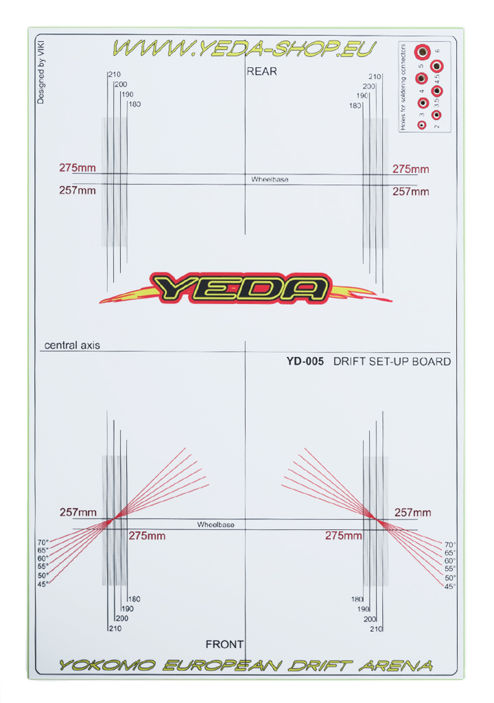 YEDA Set-up board for 1/10 Drift Cars (LPB , white/green)