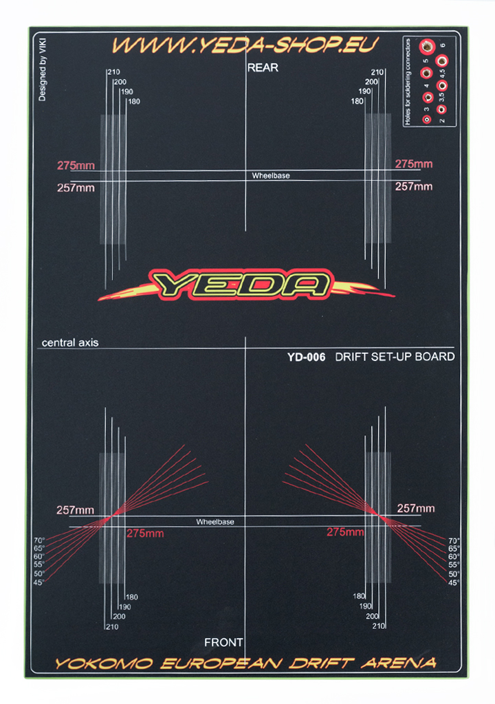 YEDA Set-up board for 1/10 Drift Cars (LPB , black/green)