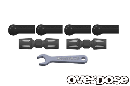 OVERDOSE OD2423b Aluminum Pushrod Turn Buckle (For GALM / Black)