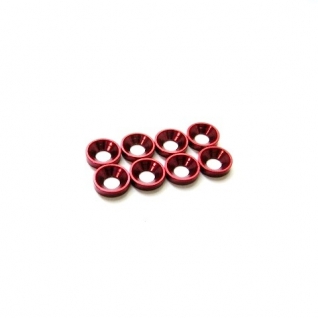 Hiro Seiko 3mm Alloy Countersunk Washer S-Size (Red-8pcs)