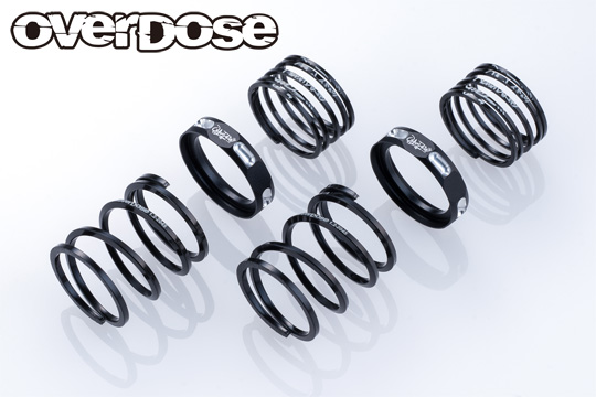 OVERDOSE OD4011  4Edge Twin Spring 1.2-2050 (□1.2 dia, 5.0 Coil, 20mm Length, HSP/2pcs/Black)