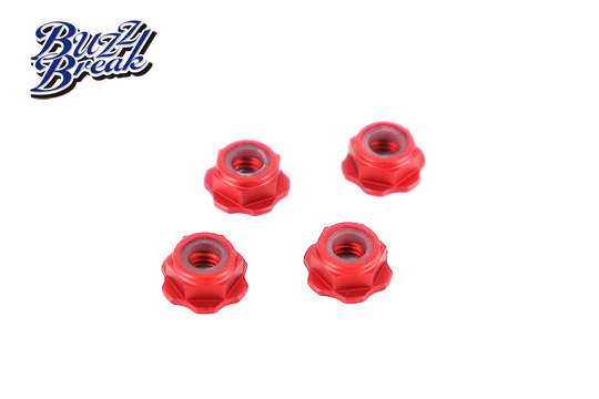 BB-LN-007  BuzzBreak BB LOCK NUT (Low-height nylon type/Red/4pcs)