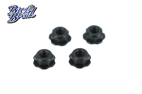 BB-LN-011  BuzzBreak BB LOCK NUT (Low height serrated type/Black/4pcs)