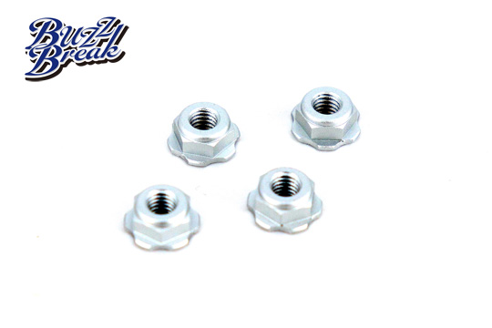 BB-LN-014  BuzzBreak BB LOCK NUT (Low height serrated type/Silver/4pcs)