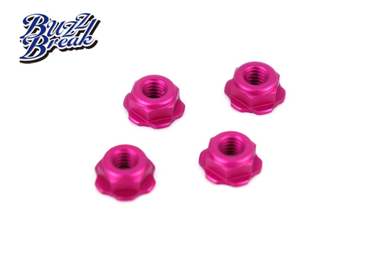 BB-LN-015  BuzzBreak BB LOCK NUT (Low height serrated type/Pink/4pcs)
