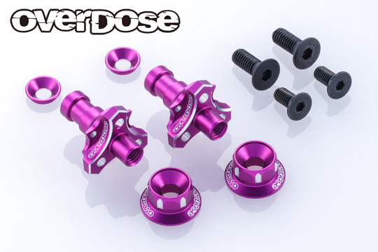 OVERDOSE OD3983  Aluminum One Piece Axle Shaft Type-2 (For OD/RWD Front/5mm/Purple)