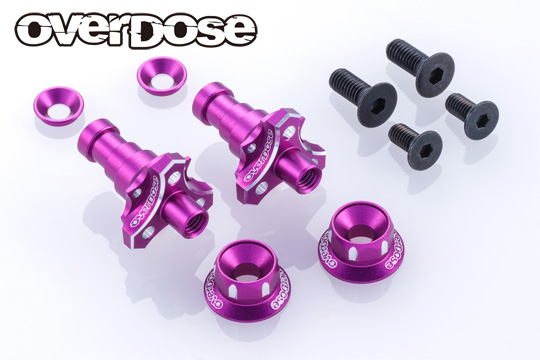 OVERDOSE OD3986  Aluminum One Piece Axle Shaft Type-2 (For OD/RWD Front/7mm/Purple)