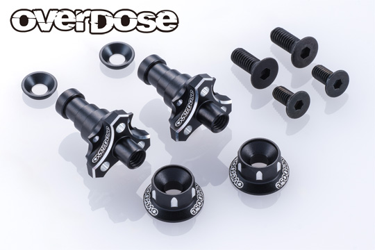 OVERDOSE OD3988  Aluminum One Piece Axle Shaft Type-2 (For OD/RWD Front/7mm/Black)