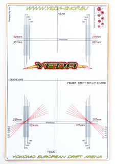YEDA Set-up board for 1/10 Drift Cars (LPB , white/orange)