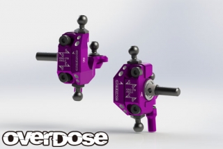 OVERDOSE OD2437b  Adjustable Aluminum Knuckle Set Type-2 (For RWD / Purple)