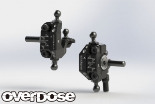 OVERDOSE OD2439b  Adjustable Aluminum Knuckle Set Type-2 (For RWD / Black)