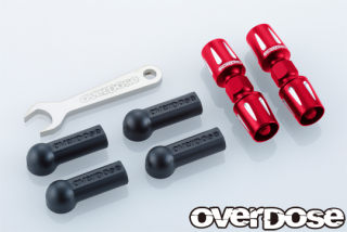 OVERDOSE OD3872 Aluminum Pushrod Turn Buckle (For GALM/Red)