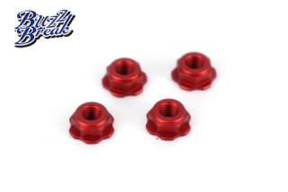 BB-LN-012  BuzzBreak BB LOCK NUT (Low height serrated type/Red/4pcs)