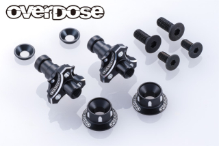 OVERDOSE OD3985 Aluminum One Piece Axle Shaft Type-2 (For OD/RWD Front/5mm/Black)