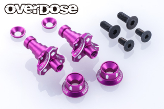 OVERDOSE OD3986 Aluminum One Piece Axle Shaft Type-2 (For OD/RWD Front/7mm/Purple)