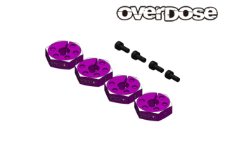 OVERDOSE OD3967 Aluminum Wheel Hub Set (4mm/Purple/4pcs)