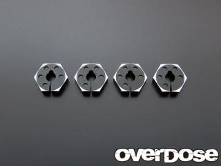 OVERDOSE OD1437 Aluminum Wheel Hub Set (Black/4pcs)