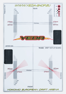 YEDA Set-up board for 1/10 Drift Cars (HPL , white/black)