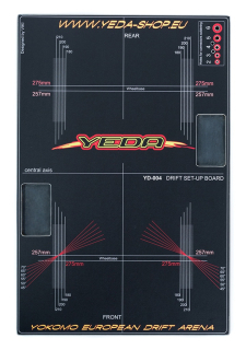 YEDA Set-up board for 1/10 Drift Cars (HPL , black/black)