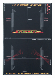 YEDA Set-up board for 1/10 Drift Cars (LPB , black/green)